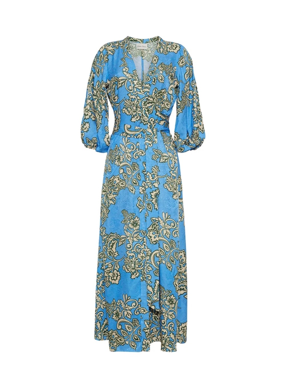 Cara Cara Blue Floral Wrap Midi Dress - Picture 7 of 8